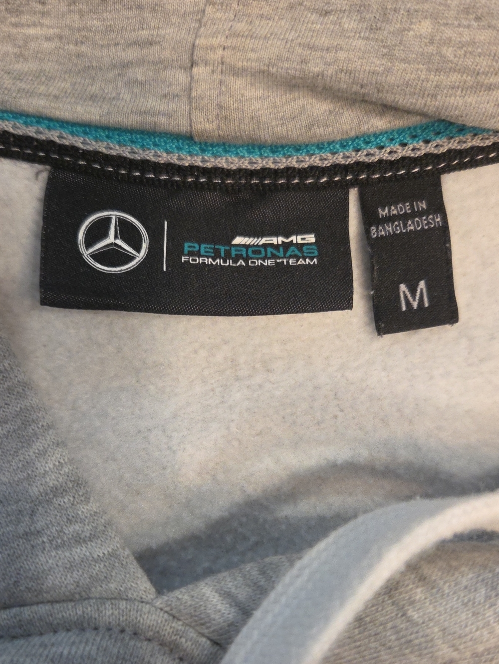 Mercedes Benz Formula 1 AMG Petronas Motorsports Men's Premium Hood Gray F1 Med - Picture 7 of 7